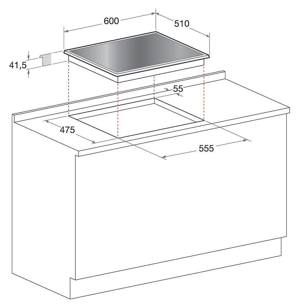 Hotpoint Ariston FTGHG 641 D/HA(BK) Piano cottura incasso a gas cm 60 - vetro nero