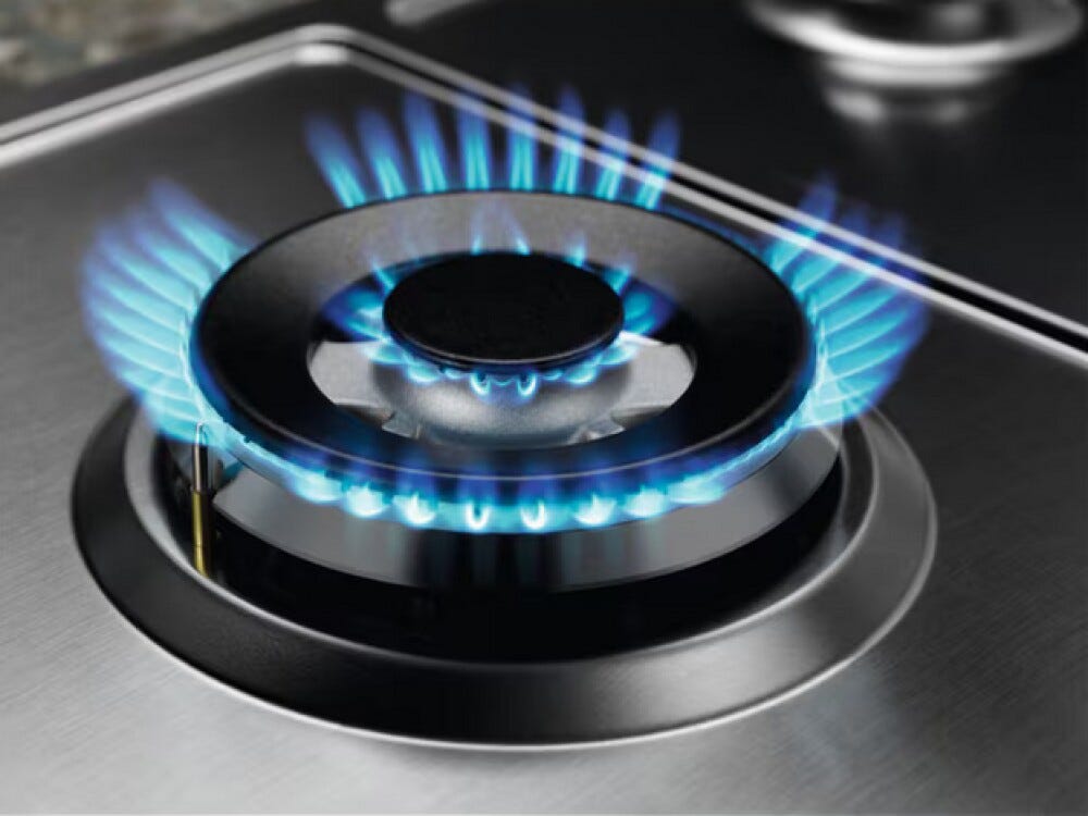 Electrolux KGS9536SX Slim line Piano cottura a gas 85,7 cm, 5 zone, SpeedBurner, Powerful Burner, inox