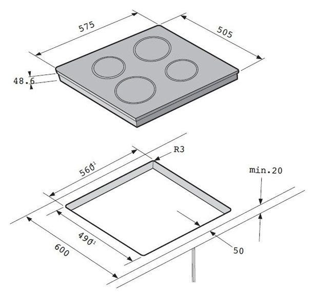 Samsung CTR164NC01 Piano cottura induzione cm. 58 - vetroceramica nero