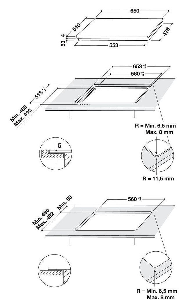 Whirlpool SMO658C/NE Piano cottura a induzione in vetroceramica cm. 65 - 8 zone di cottura - nero