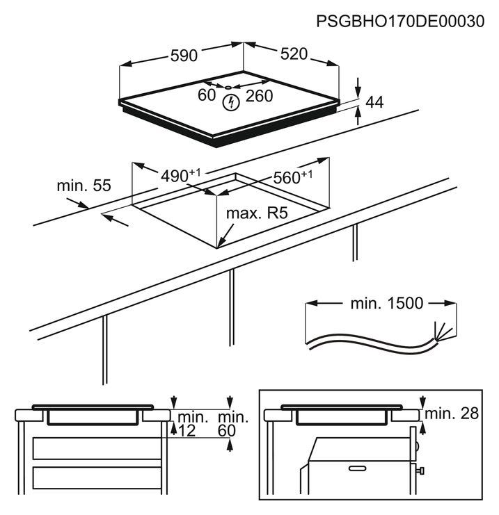 Electrolux LIR60430BW Piano cottura a induzione cm. 60 - vetroceramica bianco