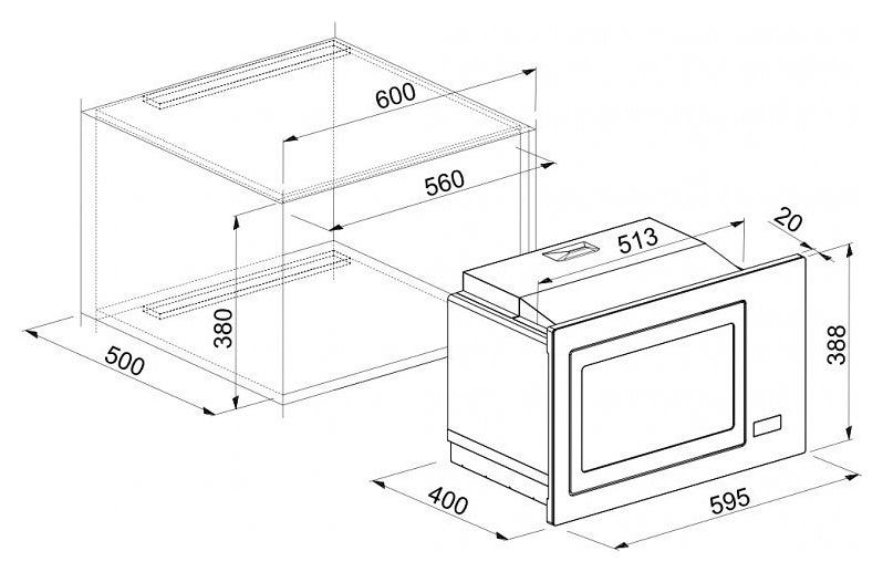 Elleci Plano MW Forno microonde - cm. 60 h 39 - granitek - avena