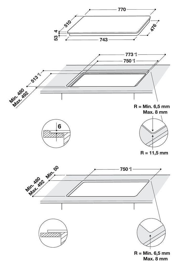 Hotpoint Ariston ACPH 778 C/NE Piano cottura a induzione cm 77 - vetroceramica nero