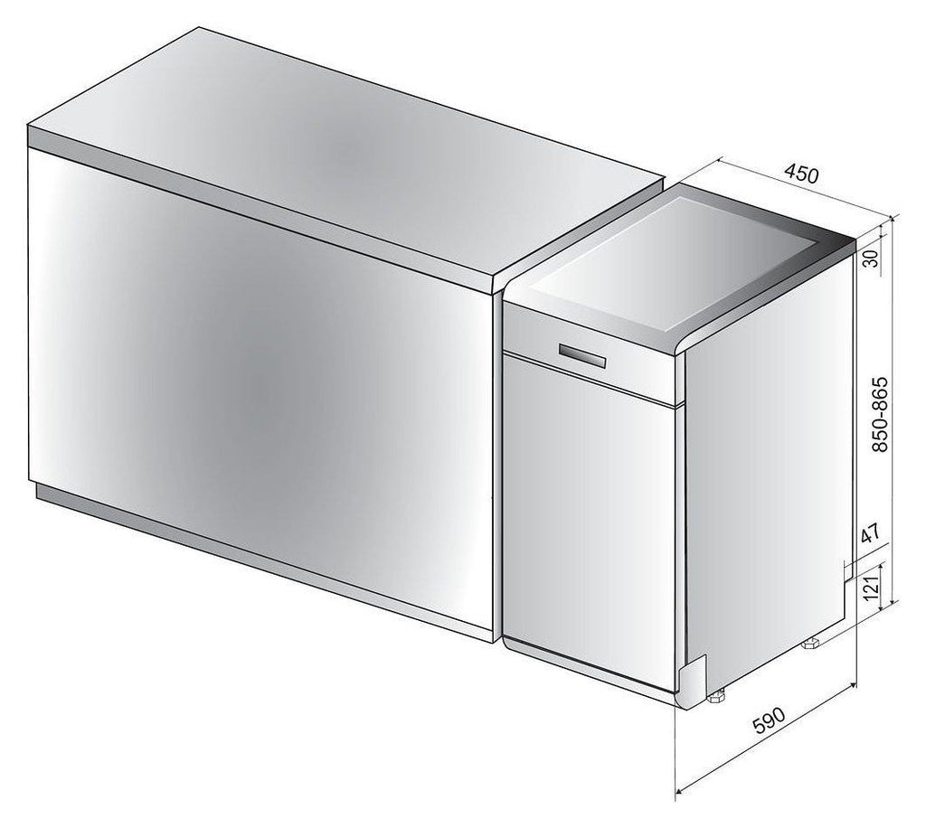 Indesit DSFO3T224CSID Lavastoviglie a libera installazione cm. 45 - coperti 10 - inox