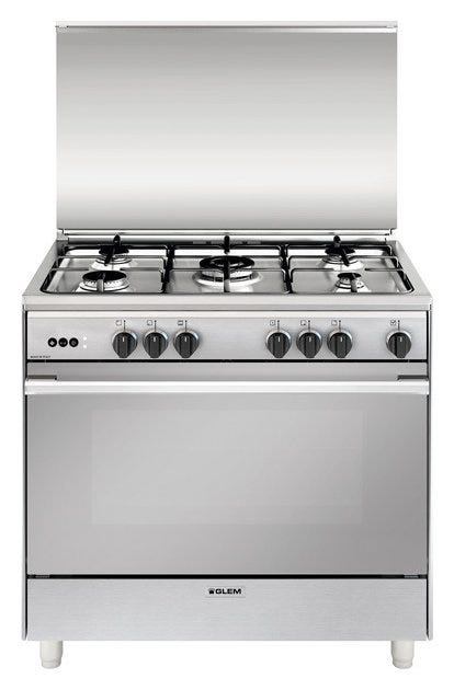 Glem UN965VI Unica Cucina cm. 90 x 60 - inox 5 fuochi - 1 forno a gas