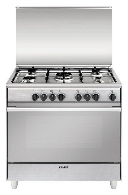 Glem UN965MI Unica Cucina cm. 90 x 60 - inox 5 fuochi - 1 forno elettrico