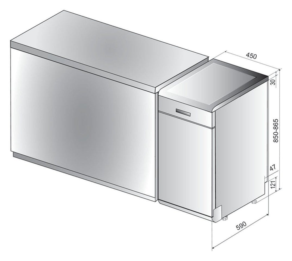 Whirlpool WSFO3O34PFXWP Lavastoviglie a libera installazione cm. 45 - 10 coperti - inox