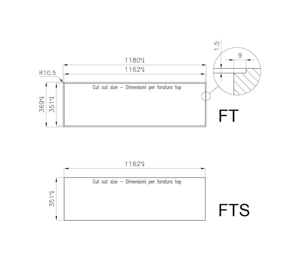 Foster 7259 042 S4000 Line Piano cottura a gas cm 118 - filotop - acciaio spazzolato