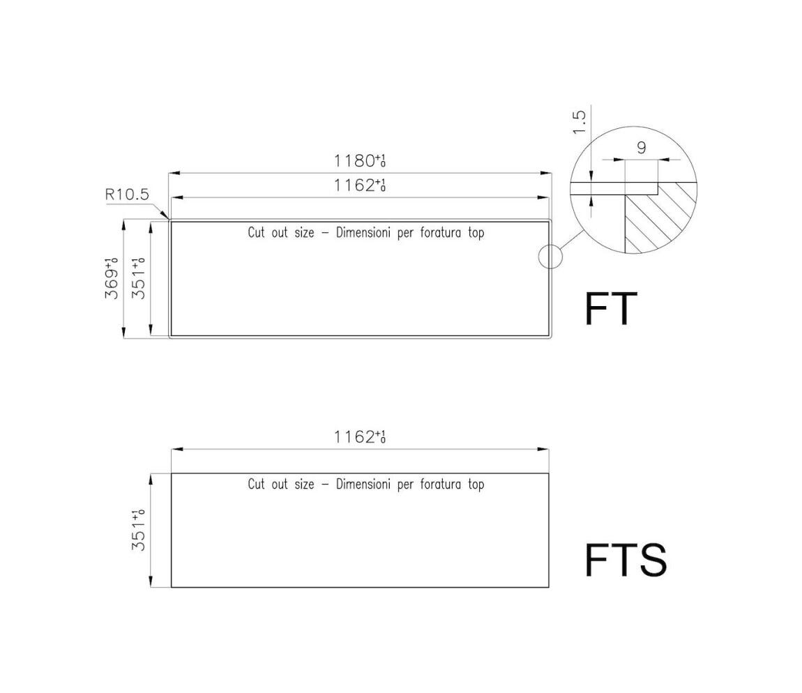 Foster 7259 042 S4000 Line Piano cottura a gas cm 118 - filotop - acciaio spazzolato
