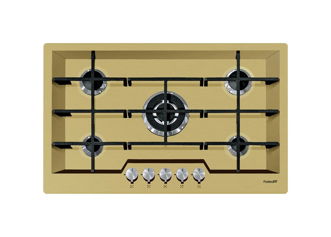 Foster 7601 932 KE Gold Piano cottura a gas cm 80 - filotop - acciaio Gold