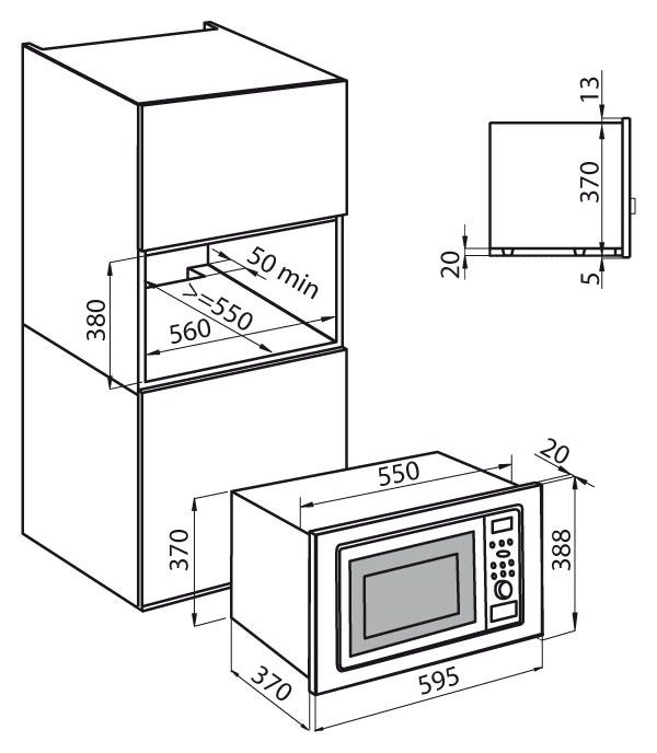 Foster 7151 010 KS Forno microonde con grill da incasso cm 60 - vetro / acciaio spazzolato anti-touch