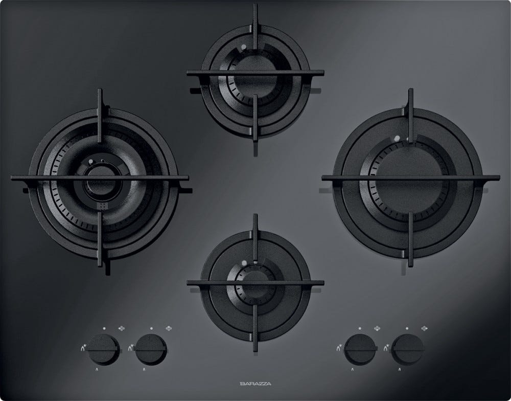 Barazza 1PMD64N Mood Piano cottura a gas - cm 65 - vetroceramica nero