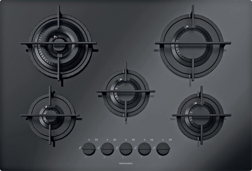 Barazza 1PMD70N Mood Piano cottura a gas - cm 75 - vetroceramica nero