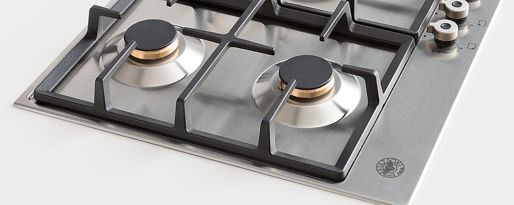 Bertazzoni P905CPROX Professional Piano cottura a gas 90 cm, 5 fuochi, doppio wok 5 kW, acciaio inox