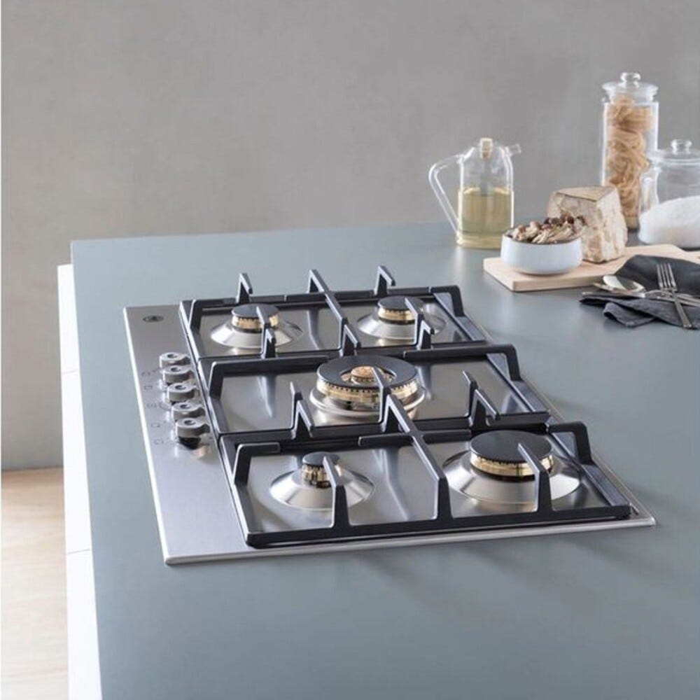 Bertazzoni P905CPROX Professional Piano cottura a gas 90 cm, 5 fuochi, doppio wok 5 kW, acciaio inox