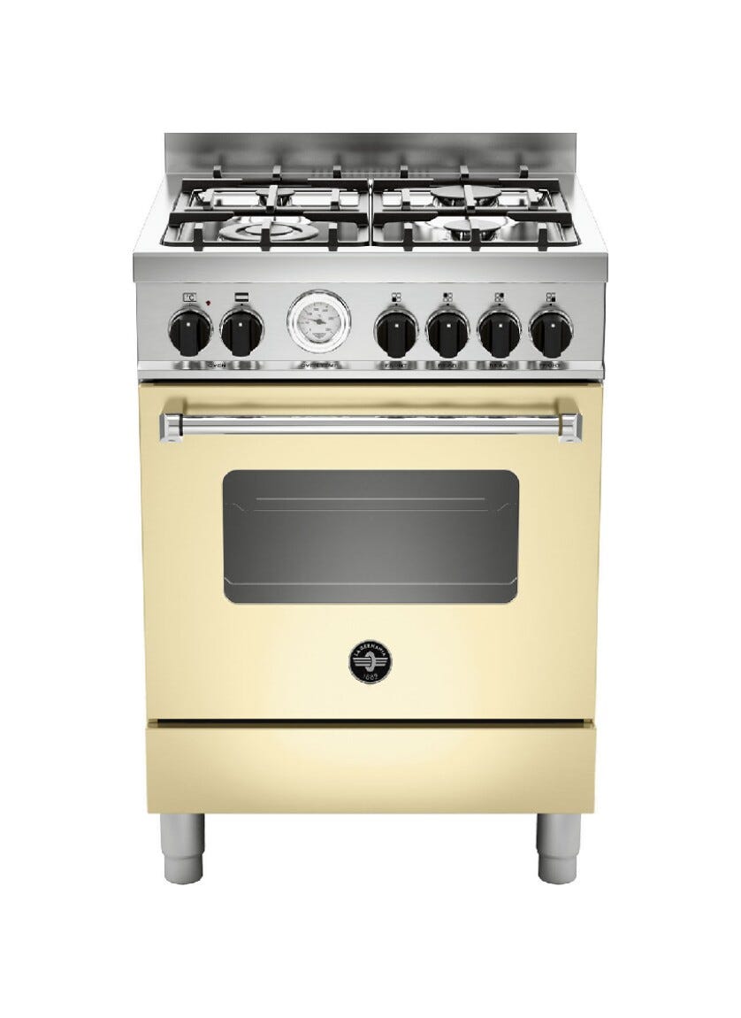 La Germania AMN664ECRT Americana Cucina cm. 60 crema 4 fuochi a gas - forno singolo elettrico