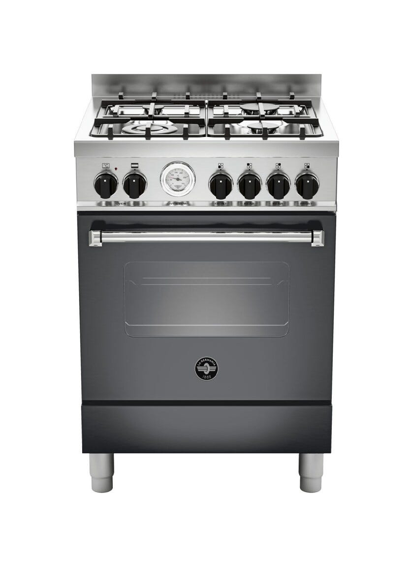La Germania AMN664ENET Americana Cucina cm. 60 nero 4 fuochi a gas - forno singolo elettrico