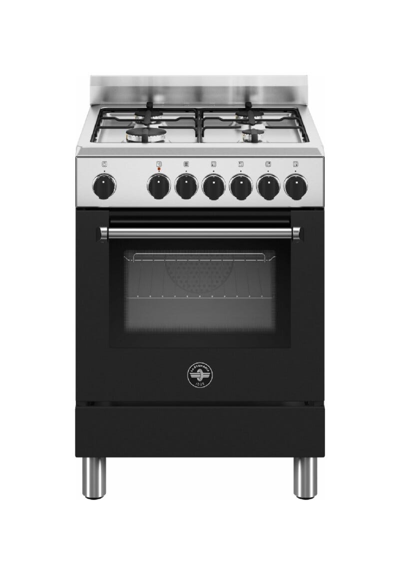 La Germania AMN664ENEV/24 Americana Cucina cm. 60 nero 4 fuochi a gas - forno singolo elettrico