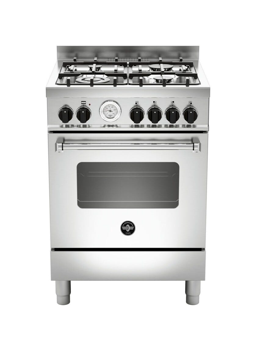 La Germania AMN664GXT Americana Cucina cm. 60 inox 4 fuochi a gas - forno singolo a gas