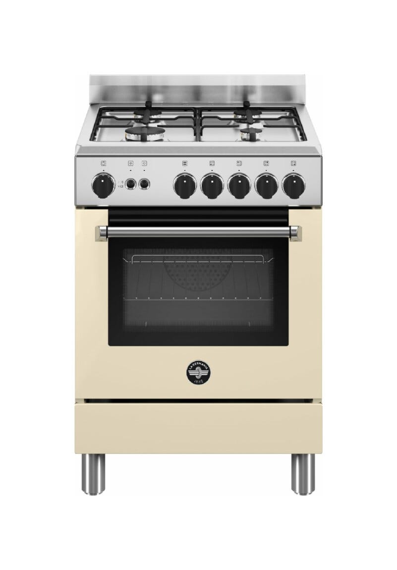La Germania AMN664GCRV/24 Americana Cucina cm. 60 crema 4 fuochi a gas - forno singolo a gas