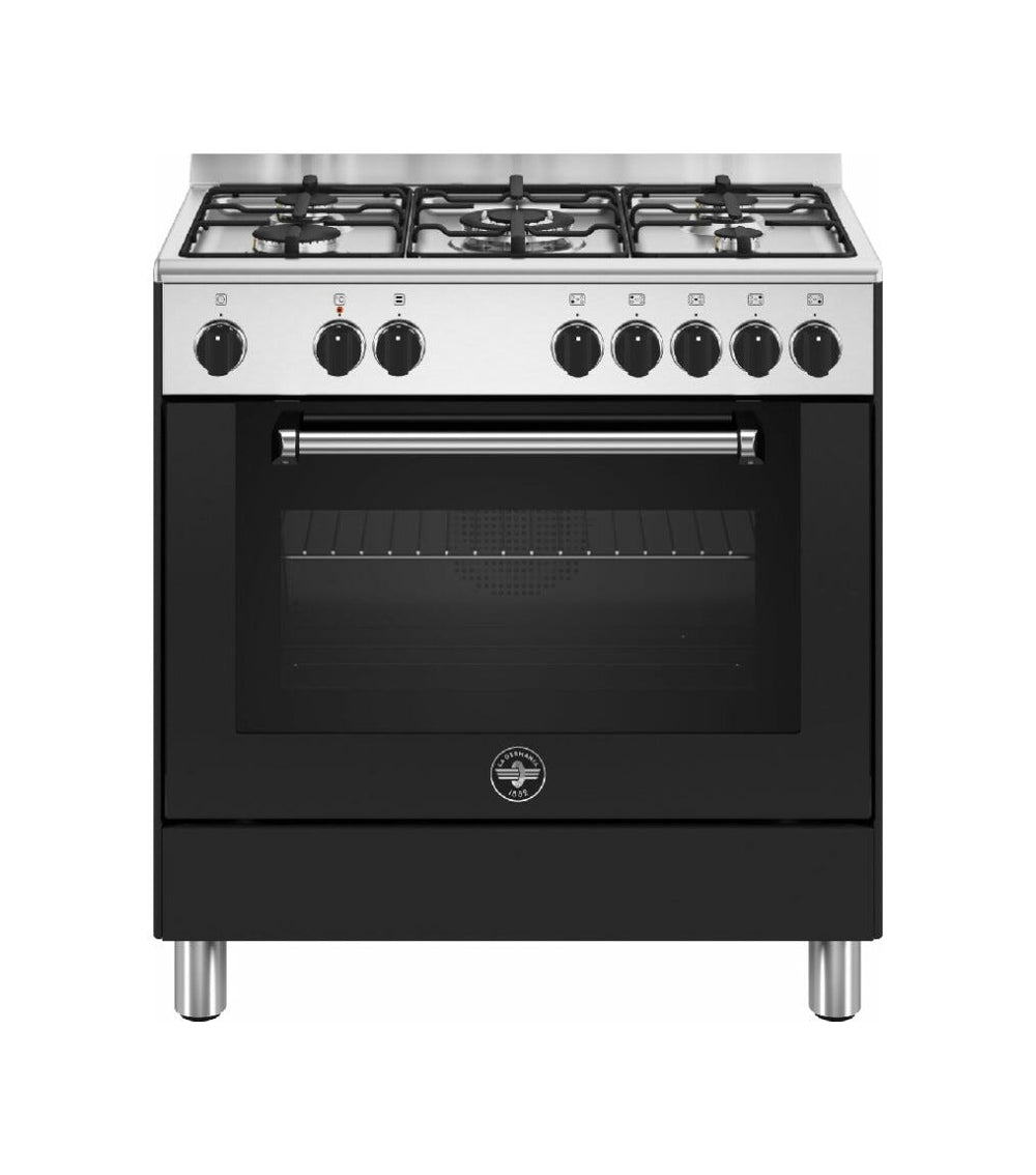 La Germania AMN855ENEV/24 Americana Cucina cm. 80 nero 5 fuochi a gas - forno singolo elettrico