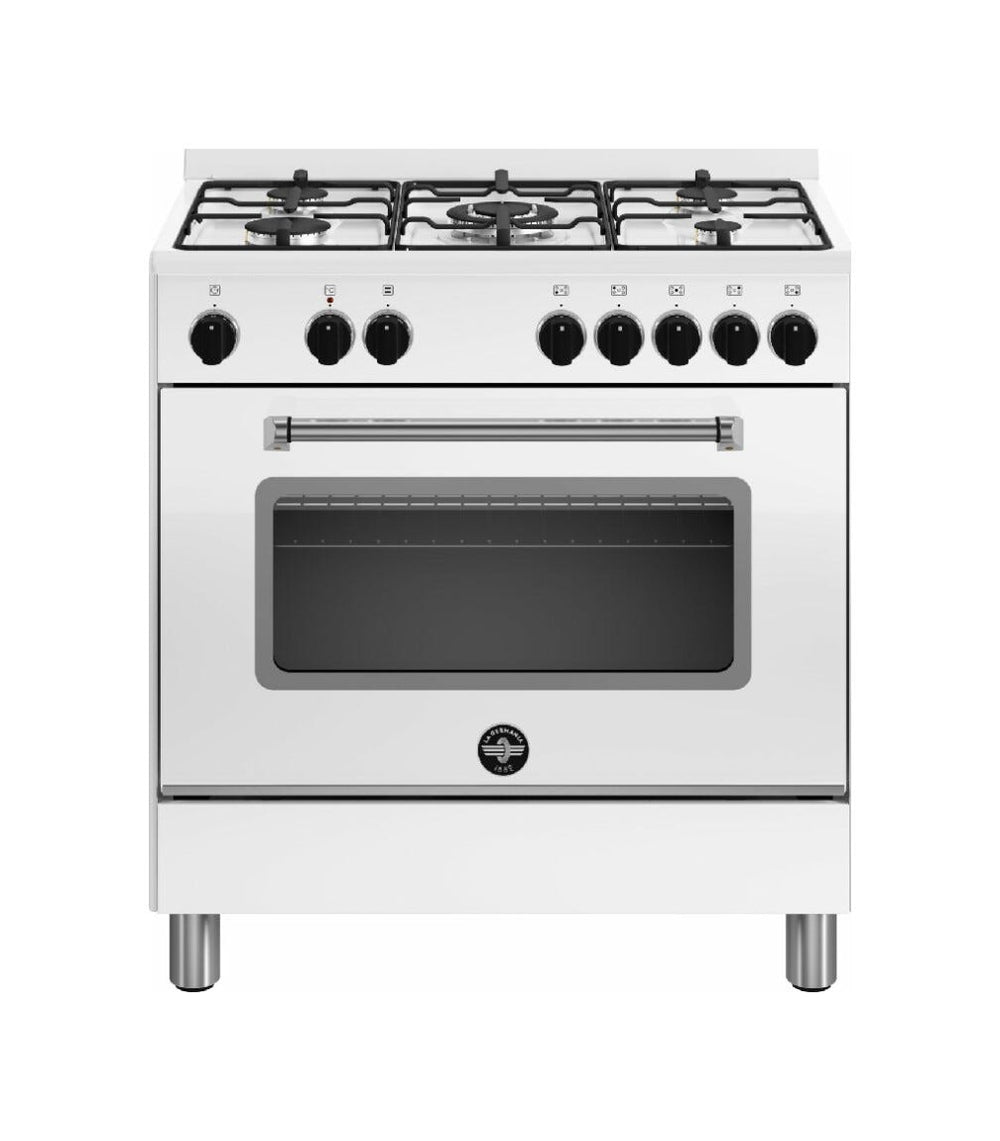 La Germania AMN855EBV/24 Americana Cucina cm. 80 bianco 5 fuochi a gas - forno singolo elettrico