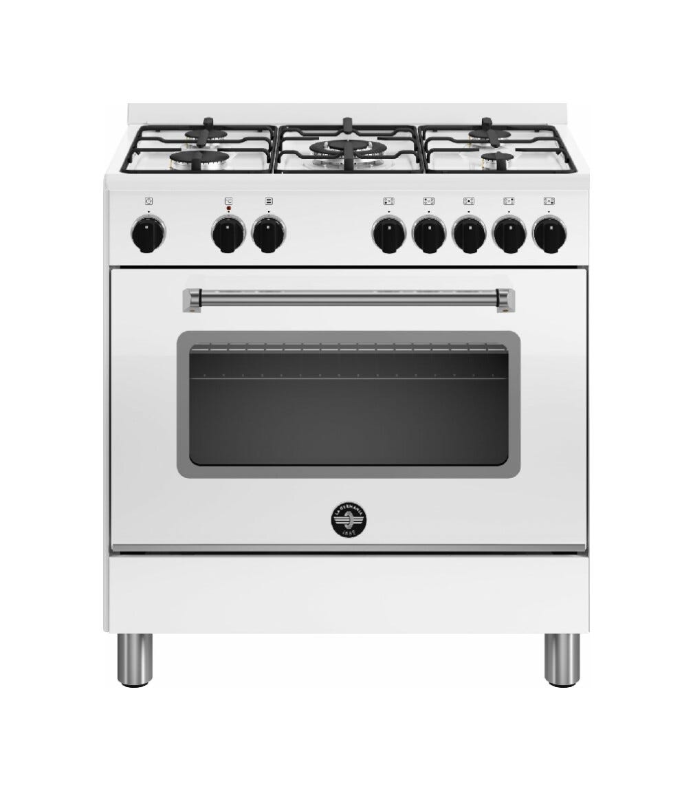 La Germania AMN855EBV/24 Americana Cucina cm. 80 bianco 5 fuochi a gas - forno singolo elettrico