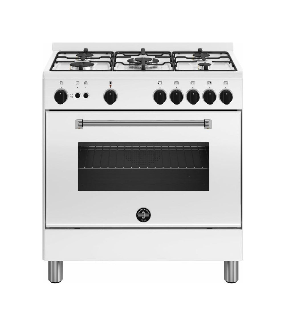 La Germania AMN855GBV/24 Americana Cucina cm. 80 bianco 5 fuochi a gas - forno singolo a gas