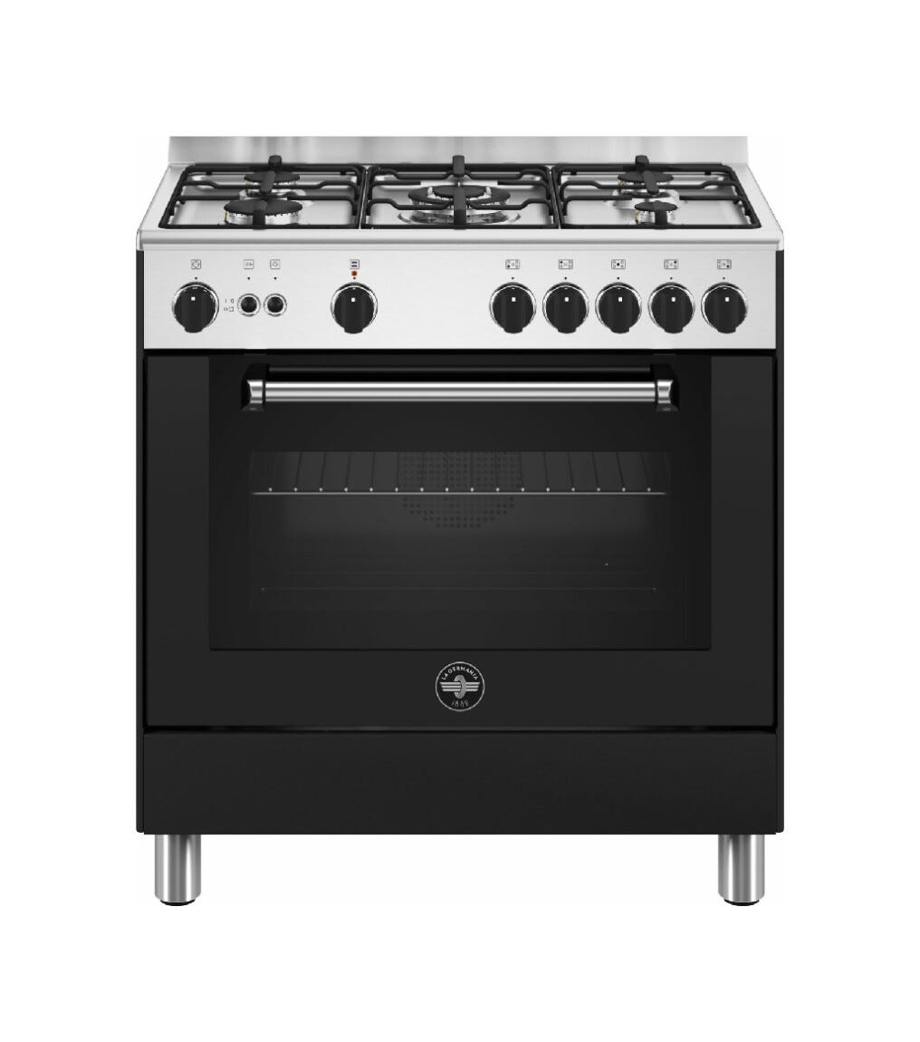 La Germania AMN855GNEV/24 Americana Cucina cm. 80 nero 5 fuochi a gas - forno singolo a gas