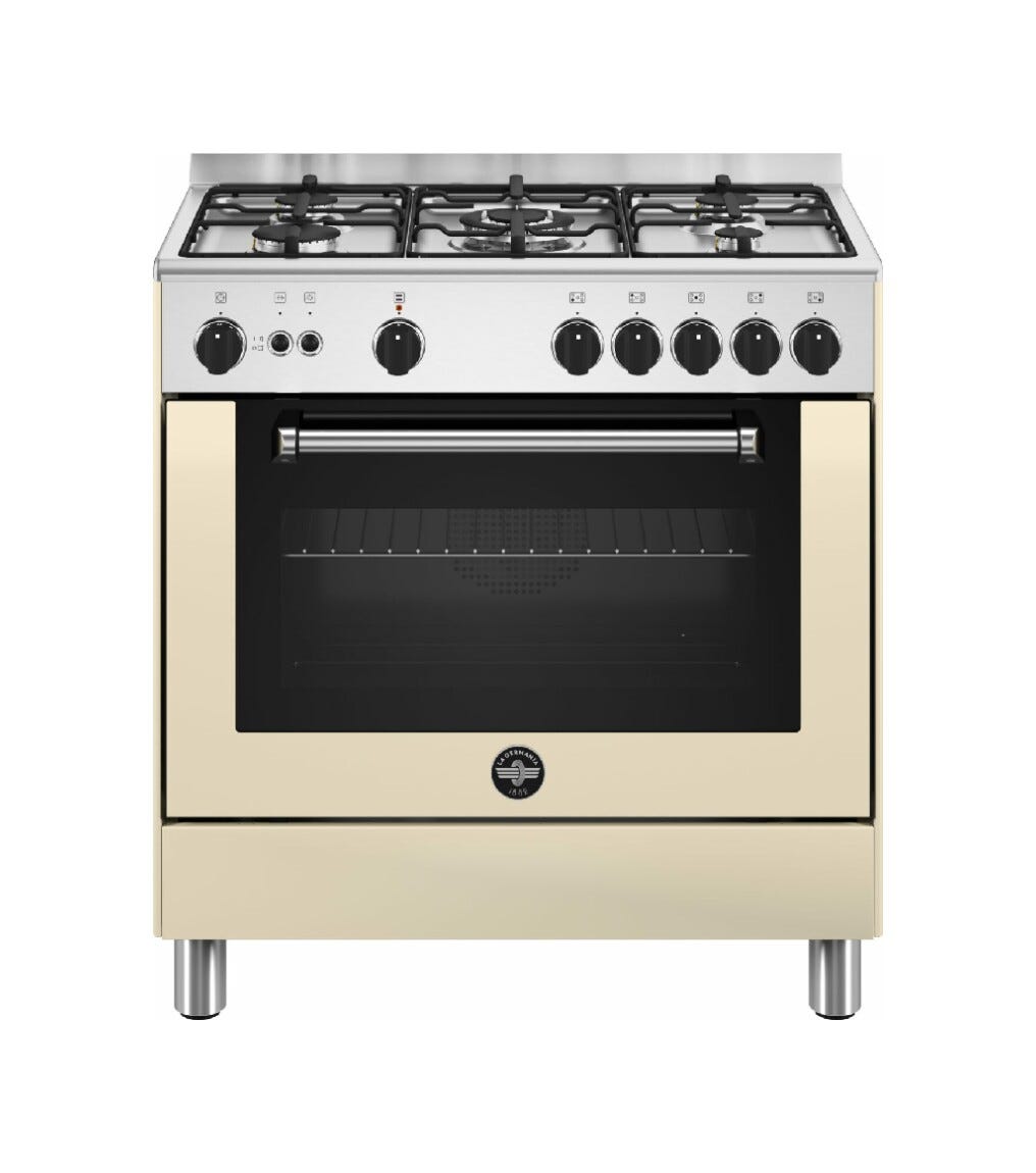 La Germania AMN855GCRV/24 Americana Cucina cm. 80 crema 5 fuochi a gas - forno singolo a gas