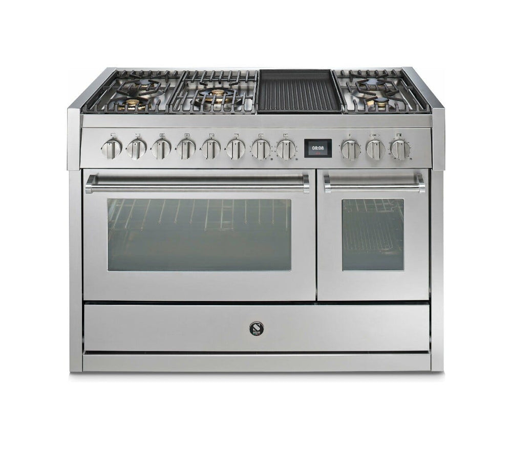 Steel GENESI 120 GQ12SF GENESI 120 Cucina da accosto 120 cm, forno combi-steam INNVENT 91 lt, acciaio inox AISI 304, 5 configurazioni piano cottura