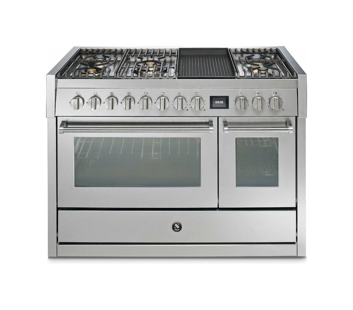 Steel GENESI 120 GQ12SF GENESI 120 Cucina da accosto 120 cm, forno combi-steam INNVENT 91 lt, acciaio inox AISI 304, 5 configurazioni piano cottura