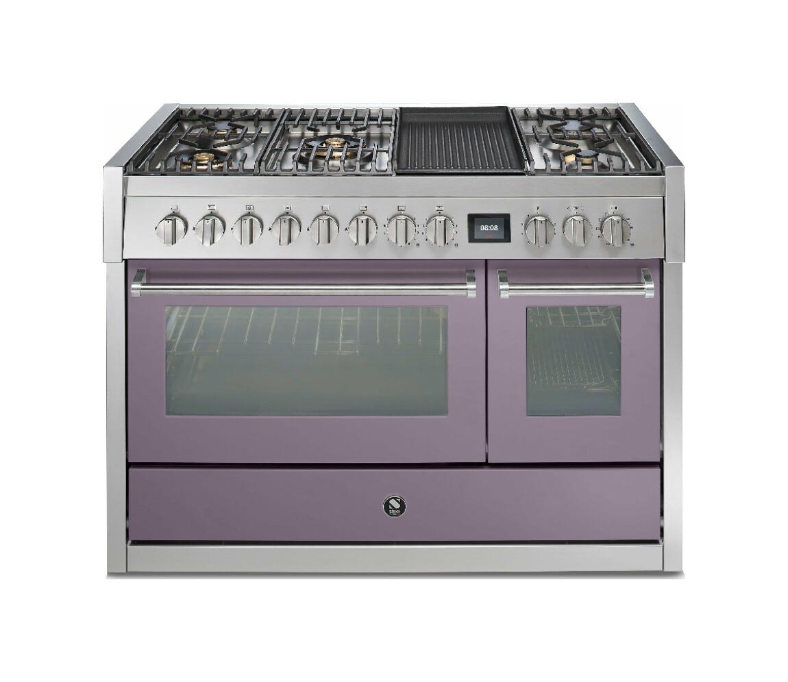 Steel GENESI 120 GQ12SF GENESI 120 Cucina da accosto 120 cm, forno combi-steam INNVENT 91 lt, acciaio inox AISI 304, 5 configurazioni piano cottura