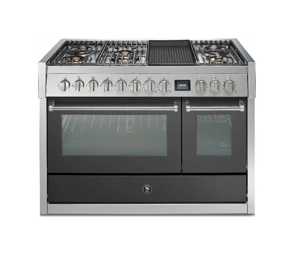 Steel GENESI 120 GQ12SF GENESI 120 Cucina da accosto 120 cm, forno combi-steam INNVENT 91 lt, acciaio inox AISI 304, 5 configurazioni piano cottura