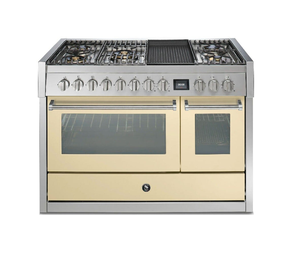 Steel GENESI 120 GQ12SF GENESI 120 Cucina da accosto 120 cm, forno combi-steam INNVENT 91 lt, acciaio inox AISI 304, 5 configurazioni piano cottura