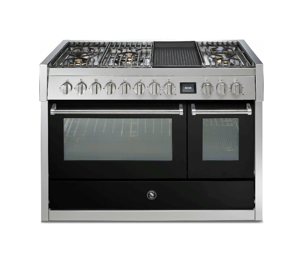 Steel GENESI 120 GQ12SF GENESI 120 Cucina da accosto 120 cm, forno combi-steam INNVENT 91 lt, acciaio inox AISI 304, 5 configurazioni piano cottura