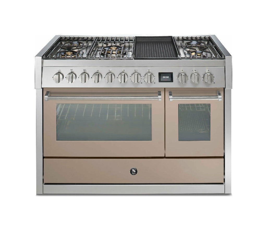 Steel GENESI 120 GQ12SF GENESI 120 Cucina da accosto 120 cm, forno combi-steam INNVENT 91 lt, acciaio inox AISI 304, 5 configurazioni piano cottura