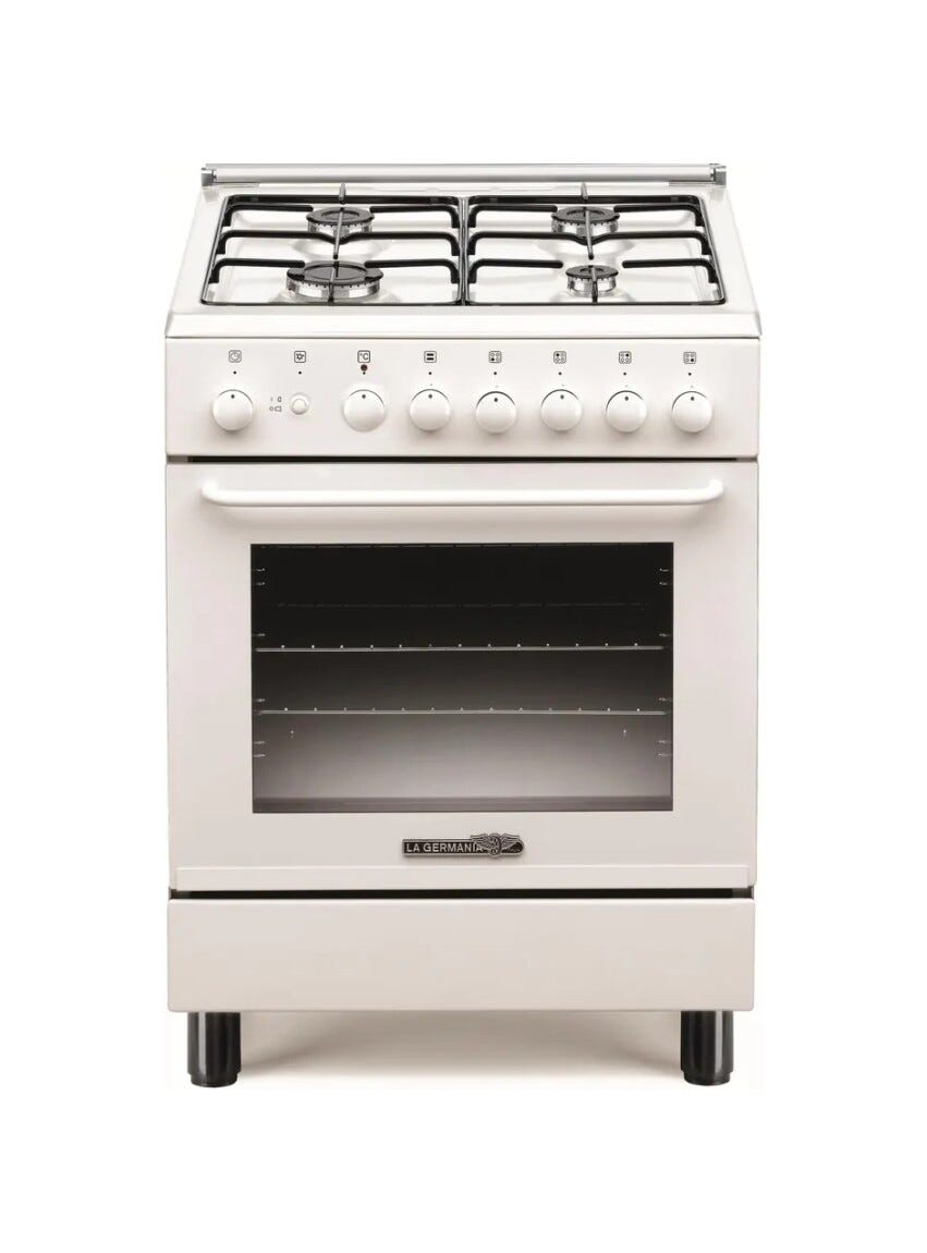La Germania S64041WT/19 Cucina cm. 60 bianco 4 fuochi a gas - forno elettrico statico