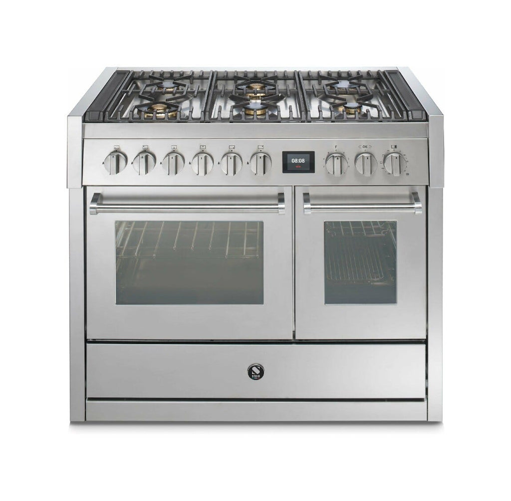 Steel Genesi 100 GQ10SF Genesi 100 Cucina da accosto, 100 cm inox, 2 forni elettrici, 5 combinazioni piano cottura
