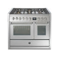 Steel Genesi 100 GQ10SF Genesi 100 Cucina da accosto, 100 cm inox, 2 forni elettrici, 5 combinazioni piano cottura