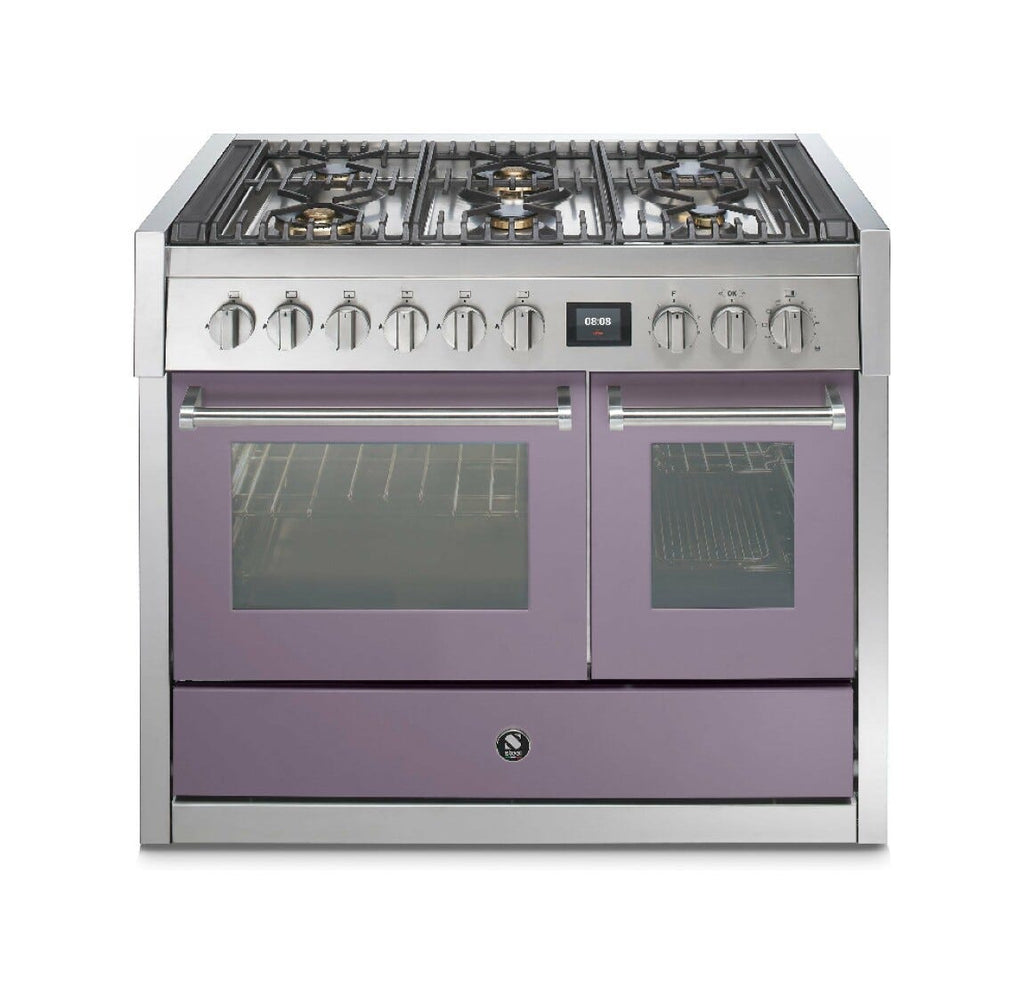 Steel Genesi 100 GQ10SF Genesi 100 Cucina da accosto, 100 cm inox, 2 forni elettrici, 5 combinazioni piano cottura