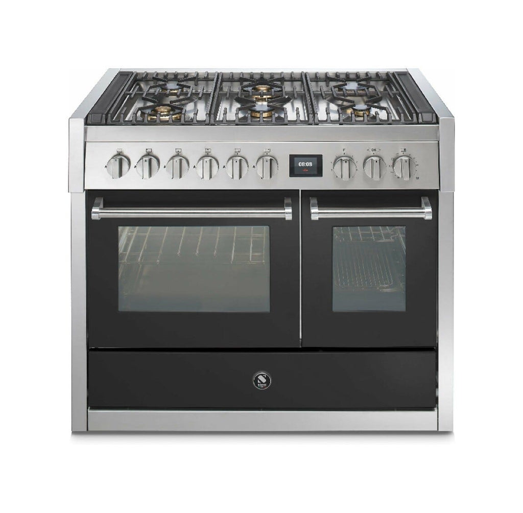 Steel Genesi 100 GQ10SF Genesi 100 Cucina da accosto, 100 cm inox, 2 forni elettrici, 5 combinazioni piano cottura