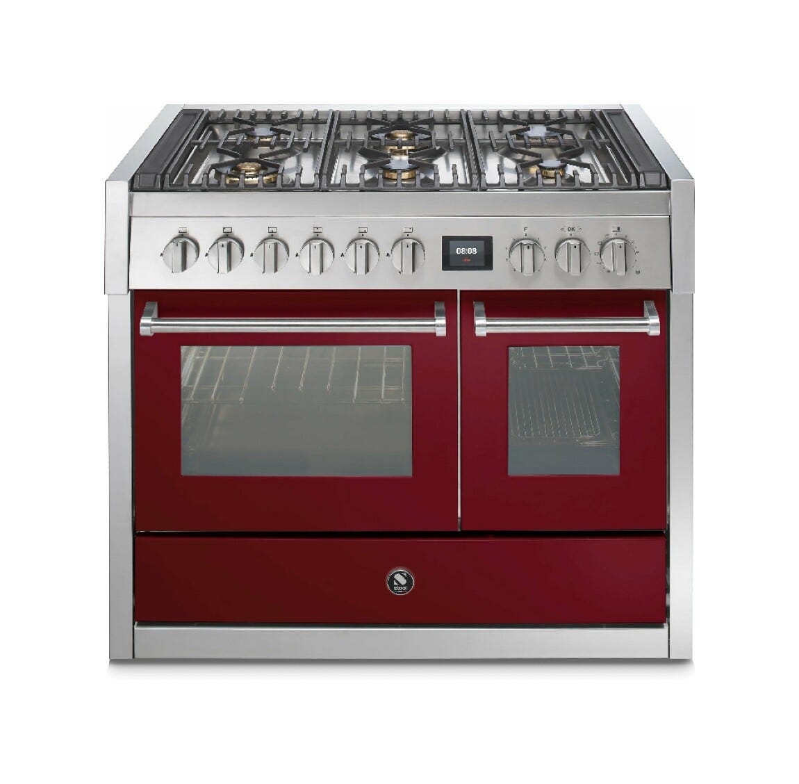 Steel Genesi 100 GQ10SF Genesi 100 Cucina da accosto, 100 cm inox, 2 forni elettrici, 5 combinazioni piano cottura