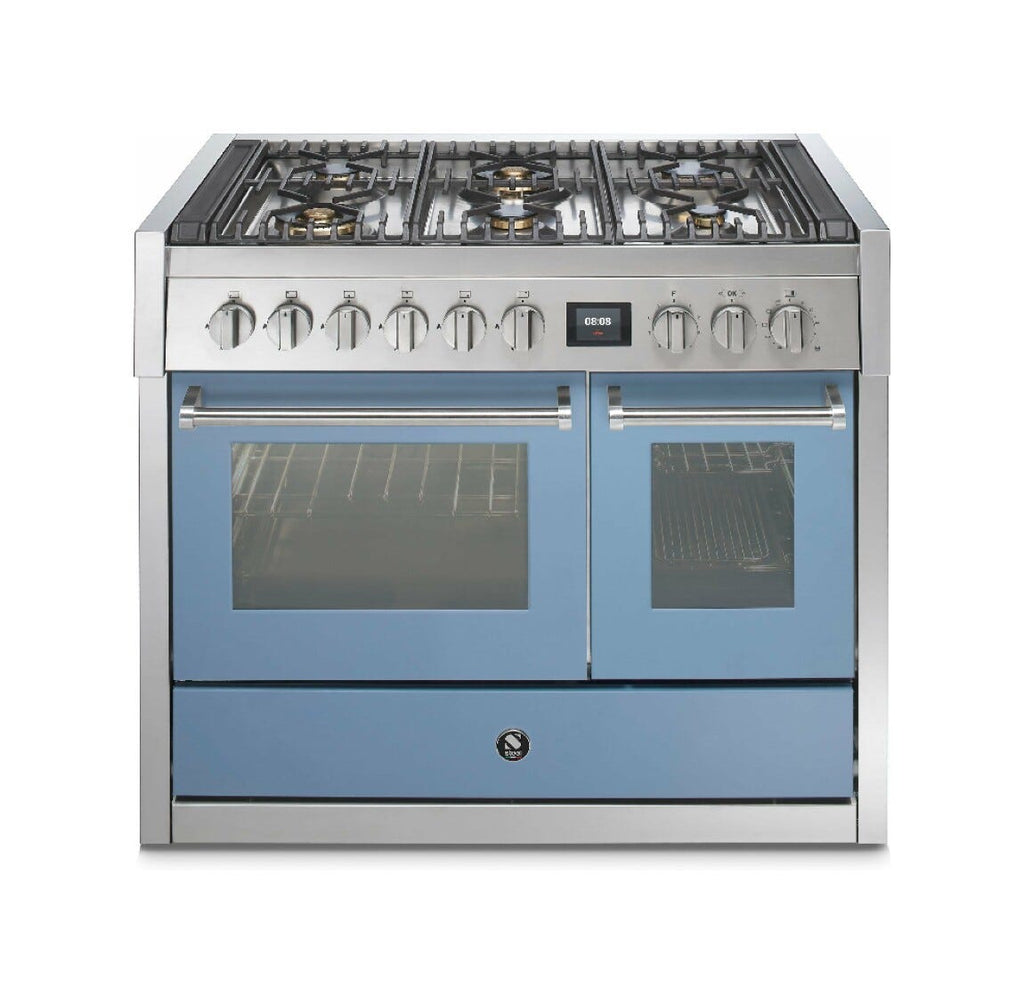 Steel Genesi 100 GQ10SF Genesi 100 Cucina da accosto, 100 cm inox, 2 forni elettrici, 5 combinazioni piano cottura