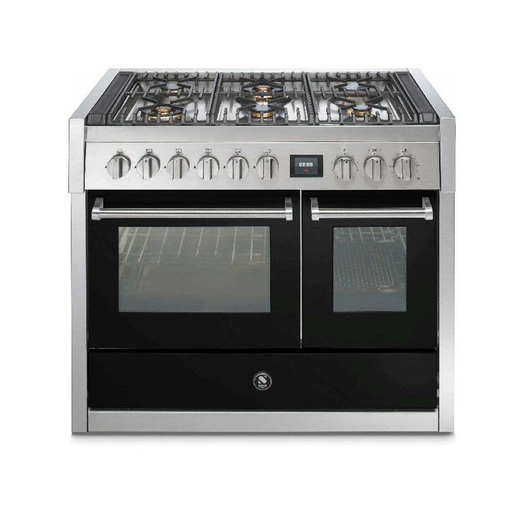Steel Genesi 100 GQ10SF Genesi 100 Cucina da accosto, 100 cm inox, 2 forni elettrici, 5 combinazioni piano cottura