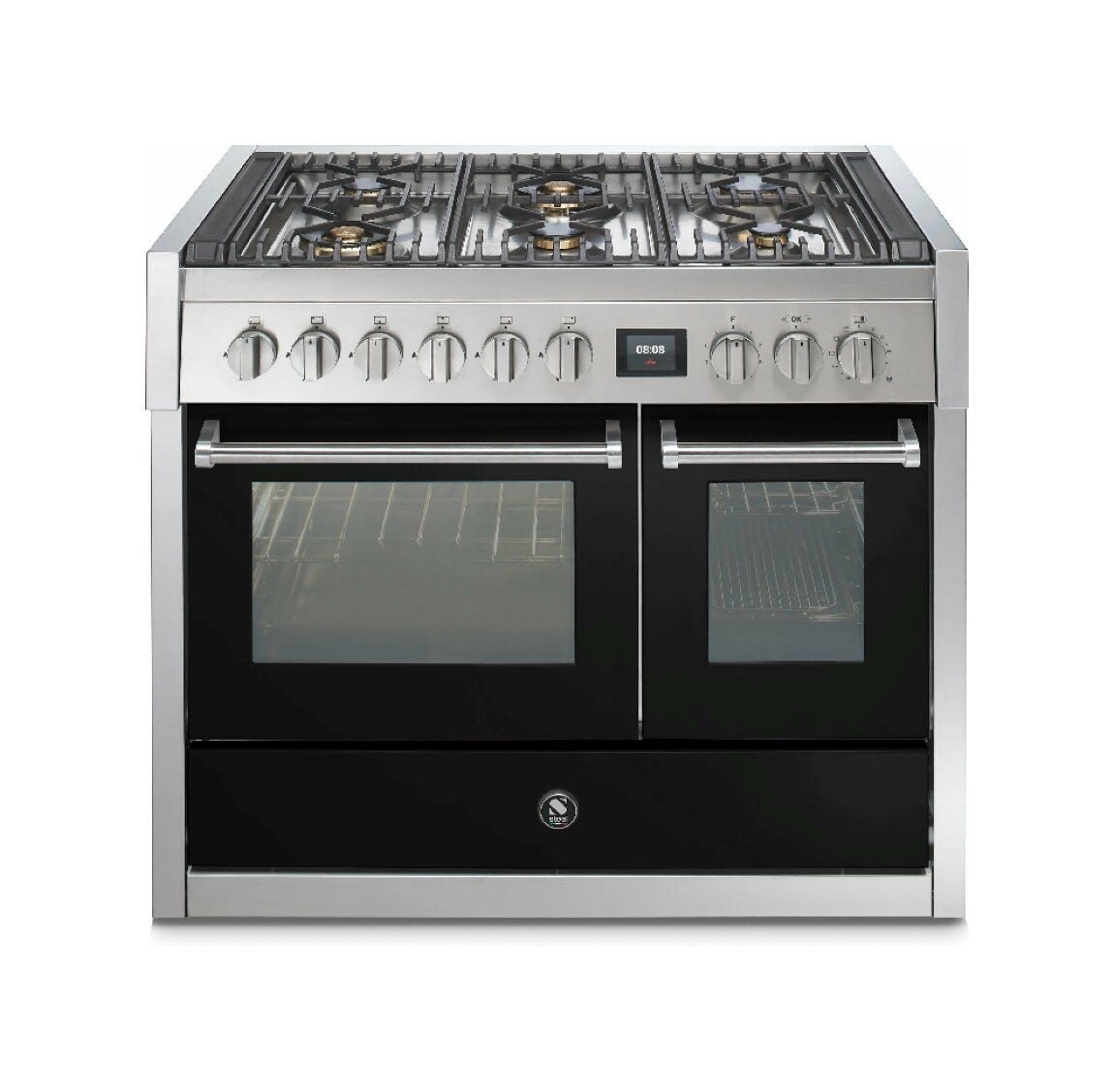 Steel Genesi 100 GQ10SF Genesi 100 Cucina da accosto, 100 cm inox, 2 forni elettrici, 5 combinazioni piano cottura