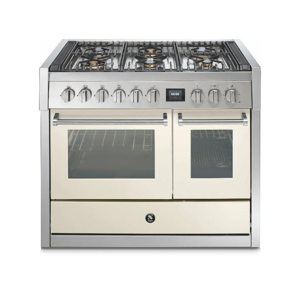 Steel Genesi 100 GQ10SF Genesi 100 Cucina da accosto, 100 cm inox, 2 forni elettrici, 5 combinazioni piano cottura