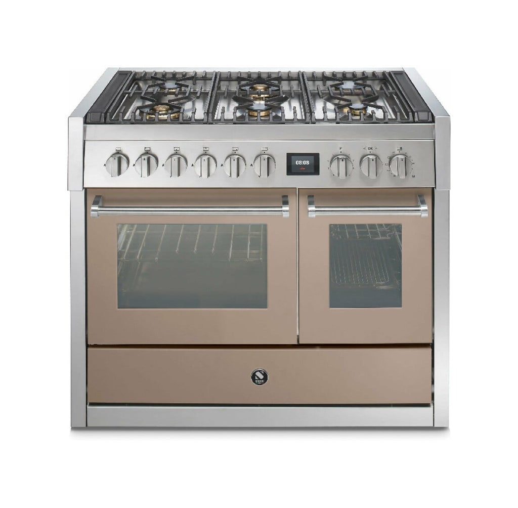 Steel Genesi 100 GQ10SF Genesi 100 Cucina da accosto, 100 cm inox, 2 forni elettrici, 5 combinazioni piano cottura
