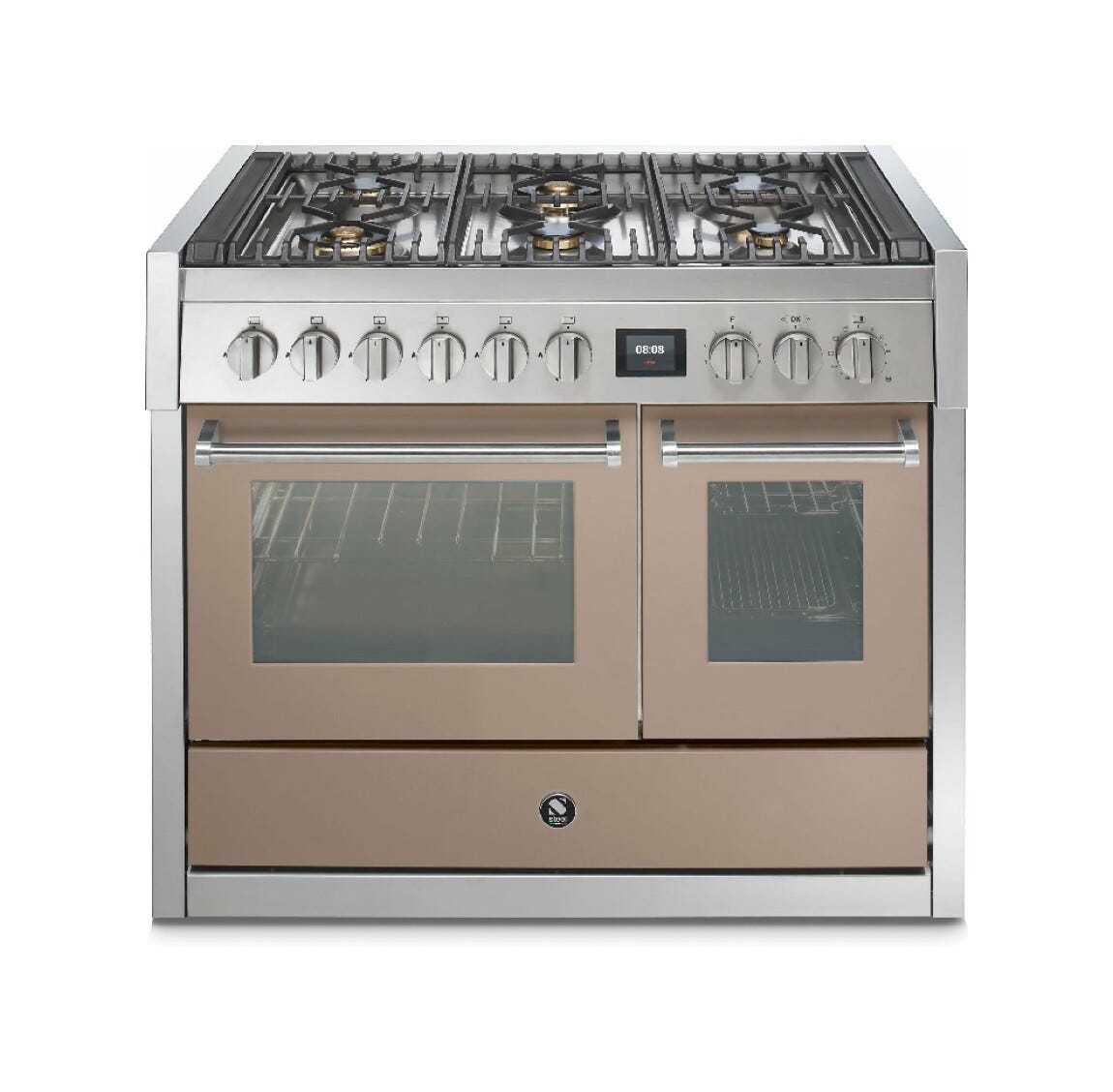 Steel Genesi 100 GQ10SF Genesi 100 Cucina da accosto, 100 cm inox, 2 forni elettrici, 5 combinazioni piano cottura