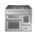 Steel Genesi 100/3 GQ10SFF Genesi 100-3 Cucina da accosto 100 cm, triplo forno elettrico, acciaio inox AISI 304, 5 combinazioni piano cottura